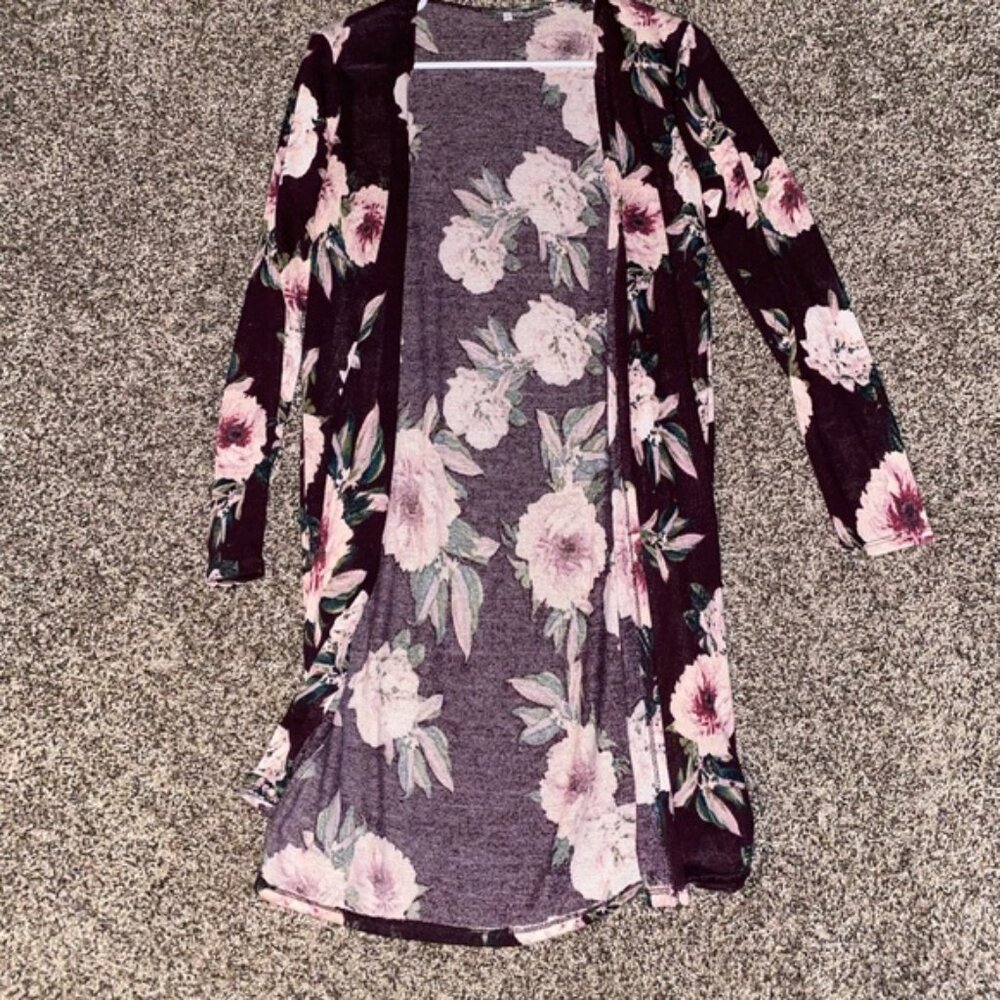 Floral long sleeve cardigan